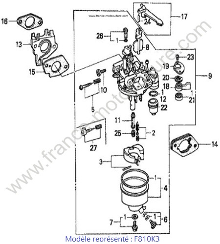 Carburateur - K3 HONDA F810K3