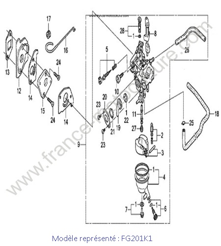 Carburateur - K1 HONDA FG201