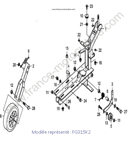 Chassis roue avant - K2 HONDA FG315