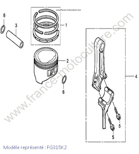 Piston/bielle - K2 HONDA FG315