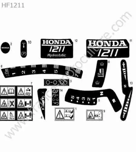 HONDA - HF1211 : Etiquettes