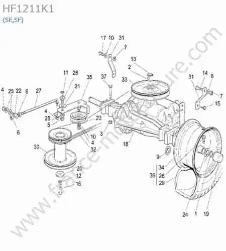 HONDA - HF1211K1 : Courroie avancement (se/sf)