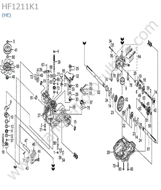 Boite vitesses (he) HONDA HF1211K1