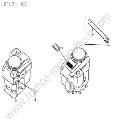 HONDA - HF1211K2 : Etiquette moteur