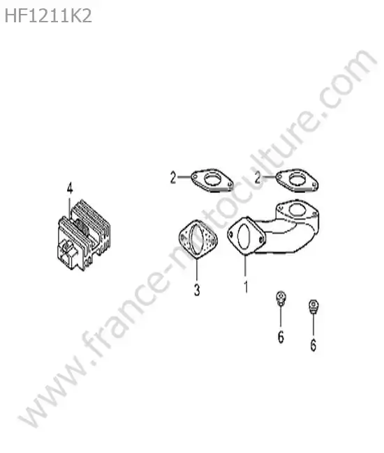 Collecteur echappement / regulateur HONDA HF1211K2