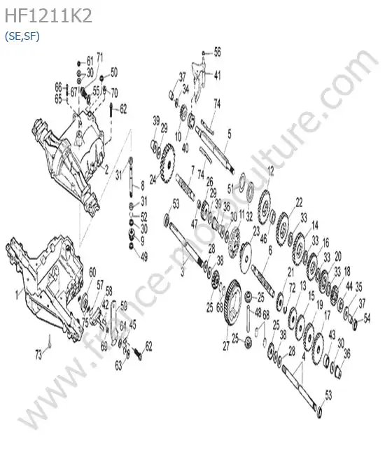 Boite vitesses (se/sf) HONDA HF1211K2