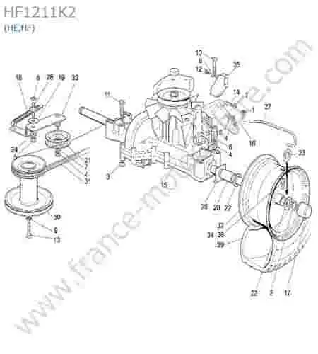 HONDA - HF1211K2 : Courroie transmission (he/hf)