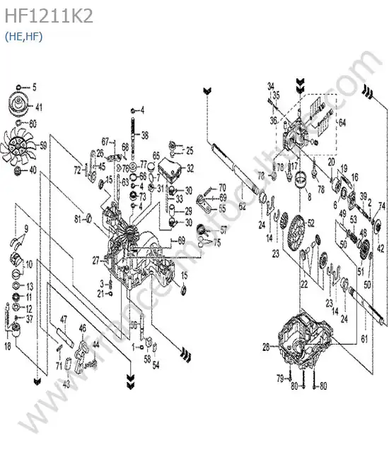 Boite vitesses (he/hf) HONDA HF1211K2