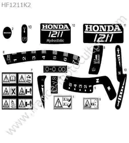 HONDA - HF1211K2 : Etiquettes