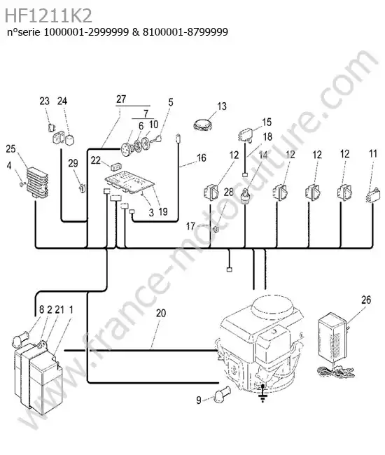 Electricite HONDA HF1211K2