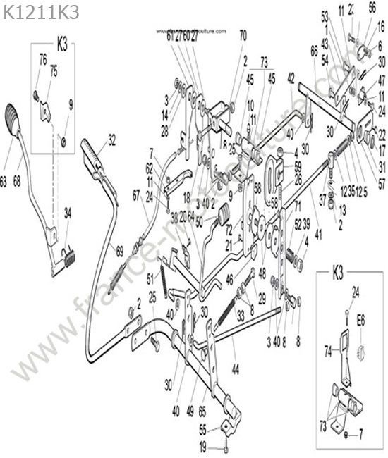 Commande pédale HONDA HF1211K3