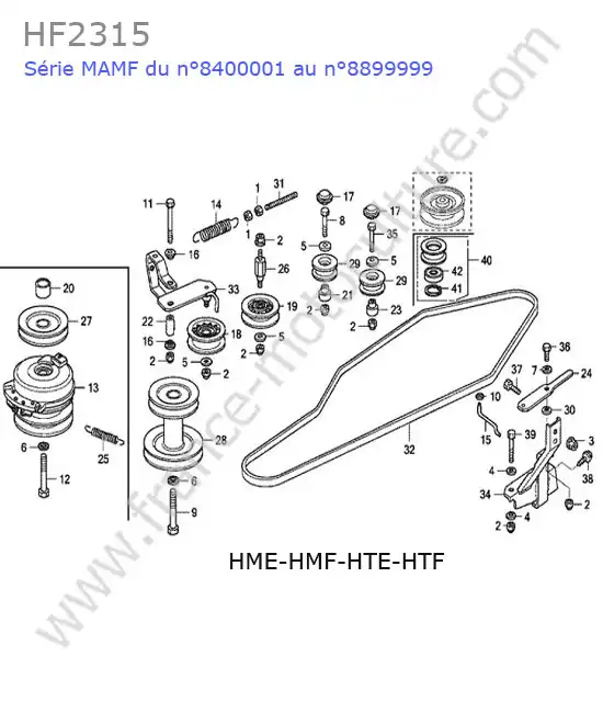 Poulie-courroie avancement (hme-hmf-hte-htf) HONDA HF2315