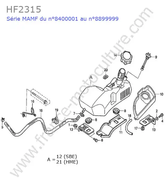Reservoir HONDA HF2315