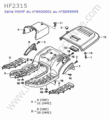HONDA - HF2315 : Marche pied