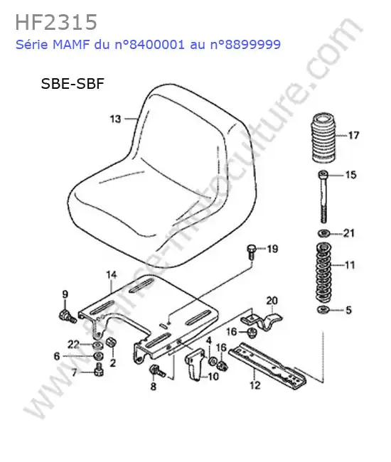 Siege (sbe-sbf) HONDA HF2315