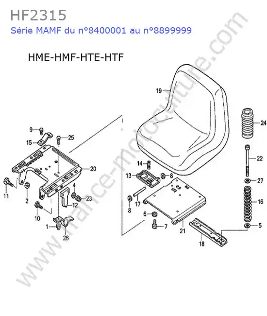 Siege (hme-hmf-hte-htf) HONDA HF2315