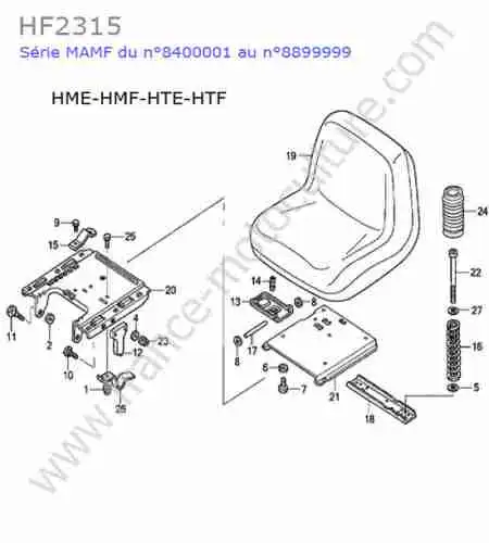 HONDA - HF2315 : Siege (hme-hmf-hte-htf)