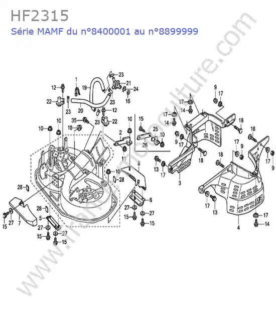 Carter courroie HONDA HF2315
