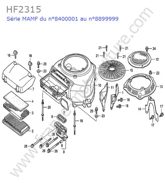 Carter moteur / filtre air HONDA HF2315