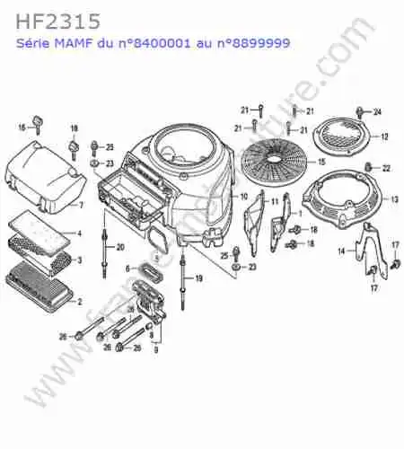 HONDA - HF2315 : Carter moteur / filtre air