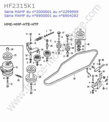HONDA - HF2315K1 : Courroie transmission (hme-hmf-hte-htf)