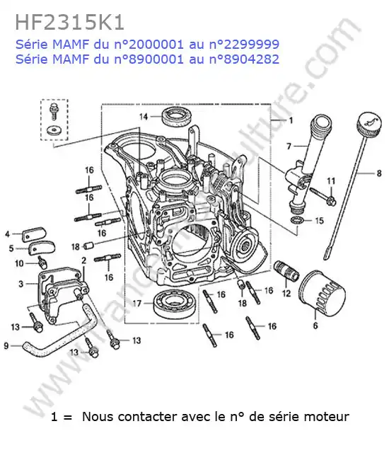Bloc moteur HONDA HF2315K1