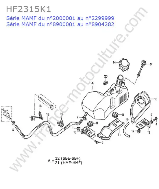 Reservoir carburant HONDA HF2315K1