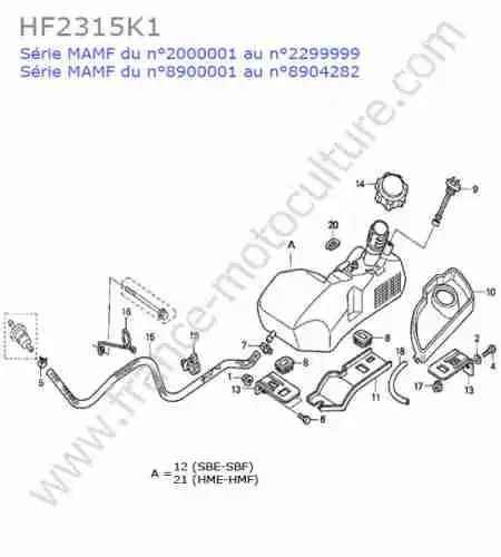 HONDA - HF2315K1 : Reservoir carburant