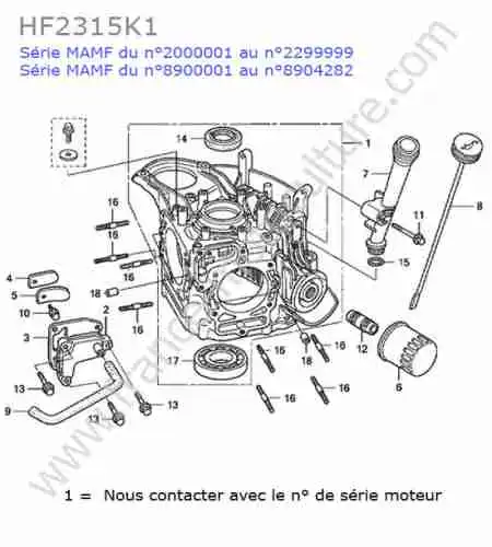 HONDA - HF2315K1 : Bloc moteur