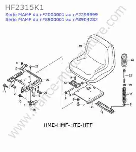 HONDA - HF2315K1 : Siege (hme-hmf-hte-htf)