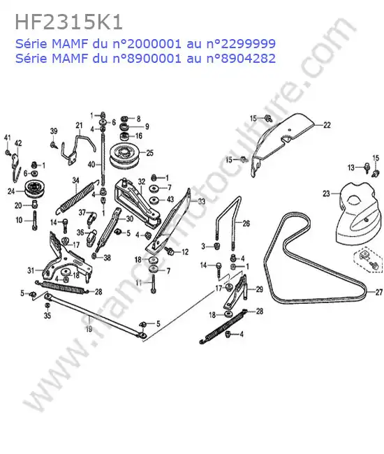 Entrainement plateau HONDA HF2315K1