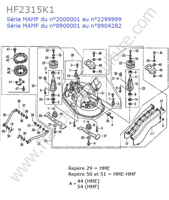 Carter coupe HONDA HF2315K1