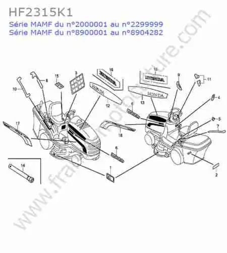 HONDA - HF2315K1 : Etiquettes