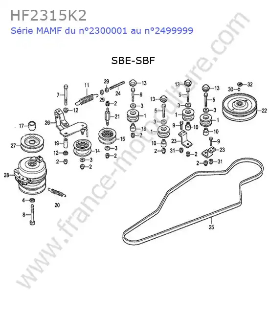 Courroie avancement (sbe-sbf) HONDA HF2315K2