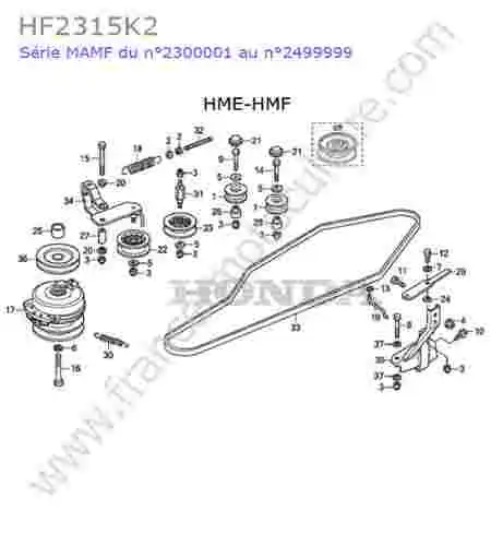 HONDA - HF2315K2 : Courroie avancement (hme-hmf)