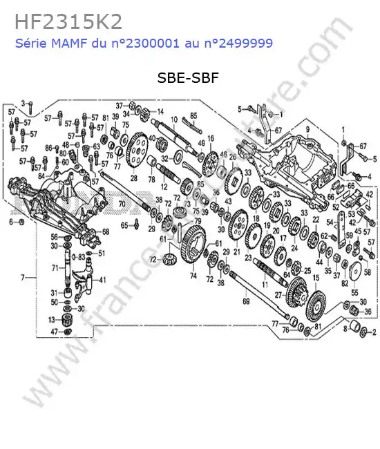Boite vitesses (sbe-sbf) HONDA HF2315K2