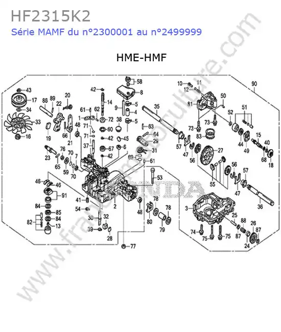 Boite vitesses (hme-hmf) HONDA HF2315K2