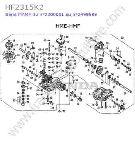 HONDA - HF2315K2 : Boite vitesses (hme-hmf)