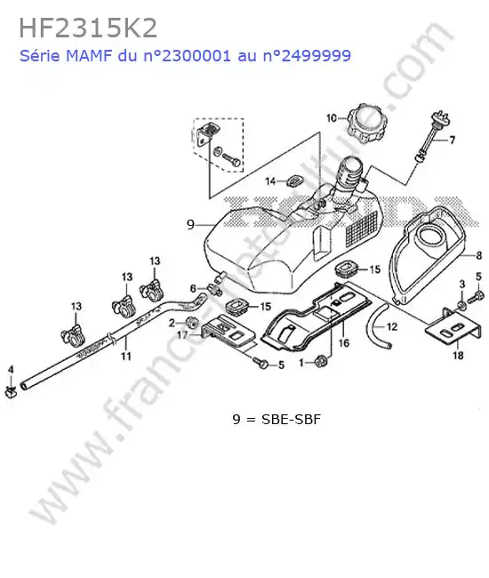 Reservoir HONDA HF2315K2