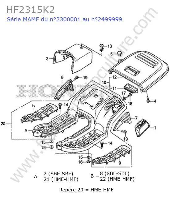 Marchepied HONDA HF2315K2
