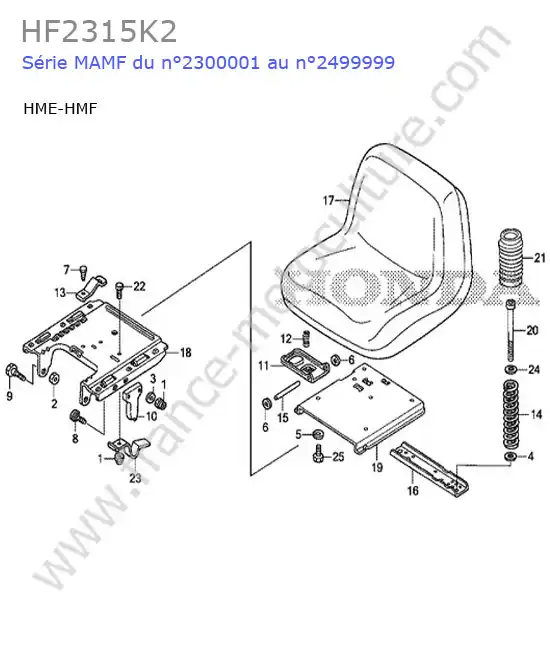 Siege (hme-hmf) HONDA HF2315K2