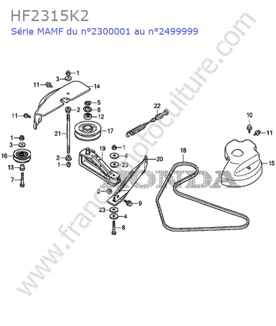 Courroie plateau HONDA HF2315K2