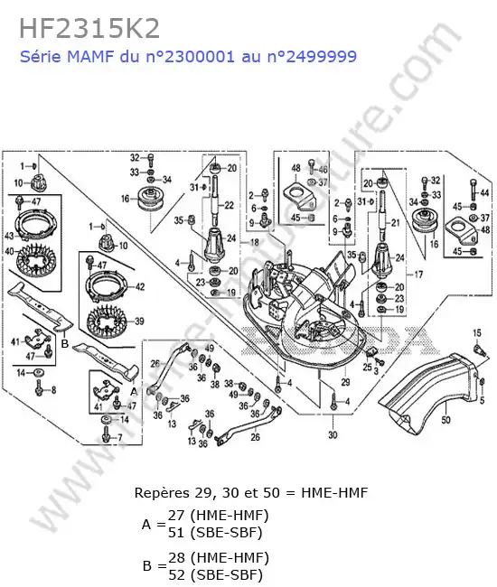Plateau coupe HONDA HF2315K2
