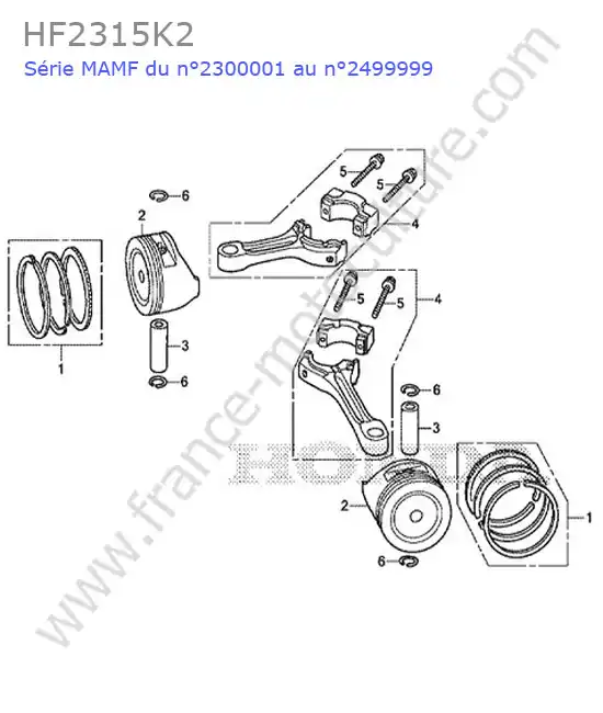 Piston / bielle HONDA HF2315K2