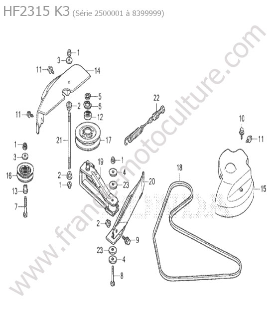 Courroie - poulie de coupe HONDA HF2315K3