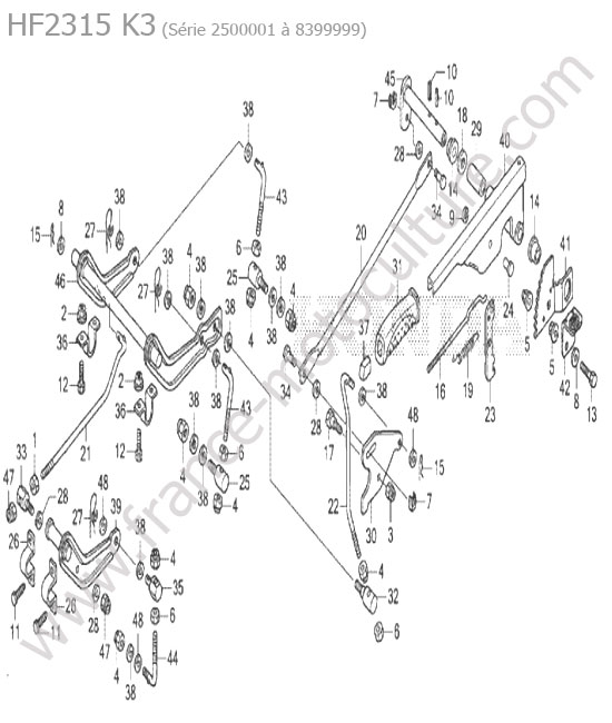 Systeme relevage coupe HONDA HF2315K3