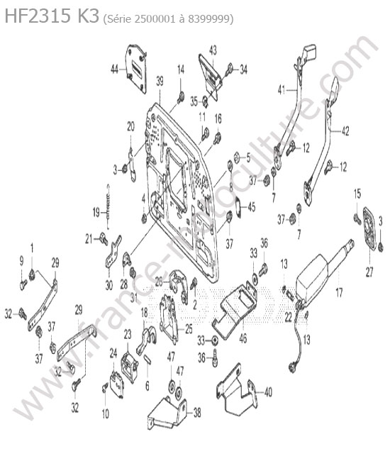 Support bac arriere HONDA HF2315K3