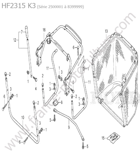 Chassis bac arriere HONDA HF2315K3