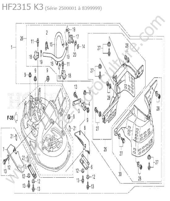 Protection plateau de coupe HONDA HF2315K3