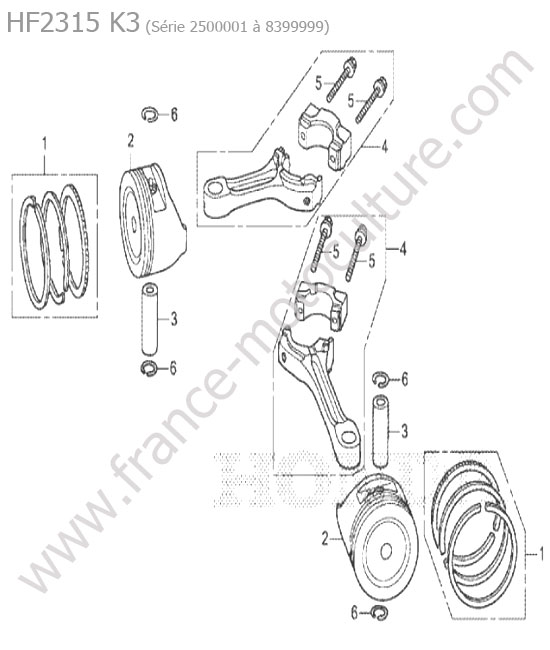 Bielles - Pistons HONDA HF2315K3